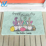 3D Happy Easter Gnomes Custom Name Doormat | Welcome Mat | House Warming Gift