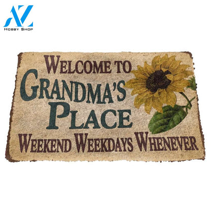 3D Happy Mothers Day Gift Welcome to Grandma's Place Custom Doormat | Welcome Mat | House Warming Gift