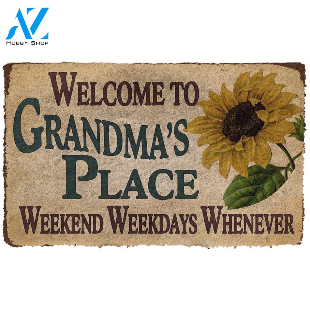 3D Happy Mothers Day Gift Welcome to Grandma's Place Custom Doormat | Welcome Mat | House Warming Gift