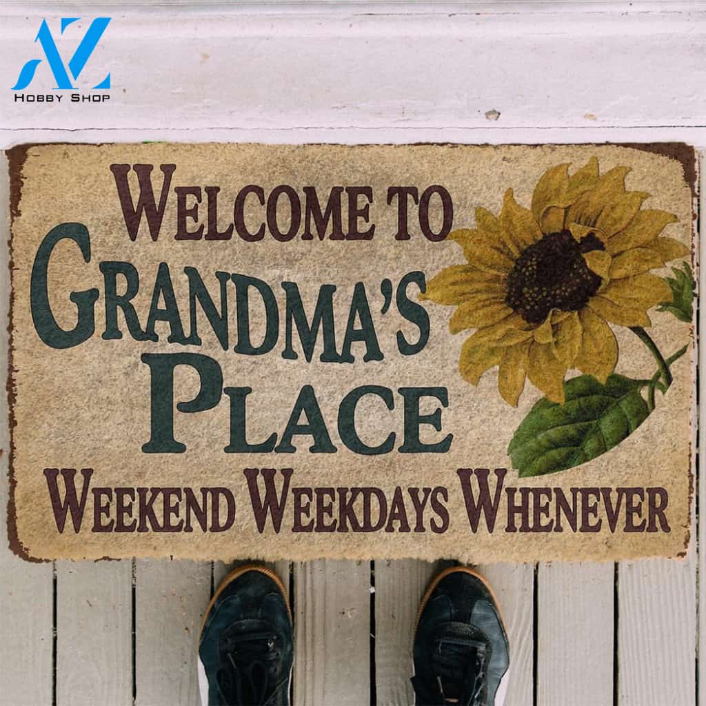 3D Happy Mothers Day Gift Welcome to Grandma's Place Custom Doormat | Welcome Mat | House Warming Gift