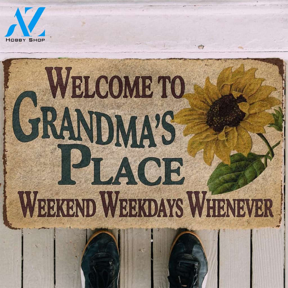 3D Happy Mothers Day Gift Welcome to Grandma's Place Custom Doormat | Welcome Mat | House Warming Gift