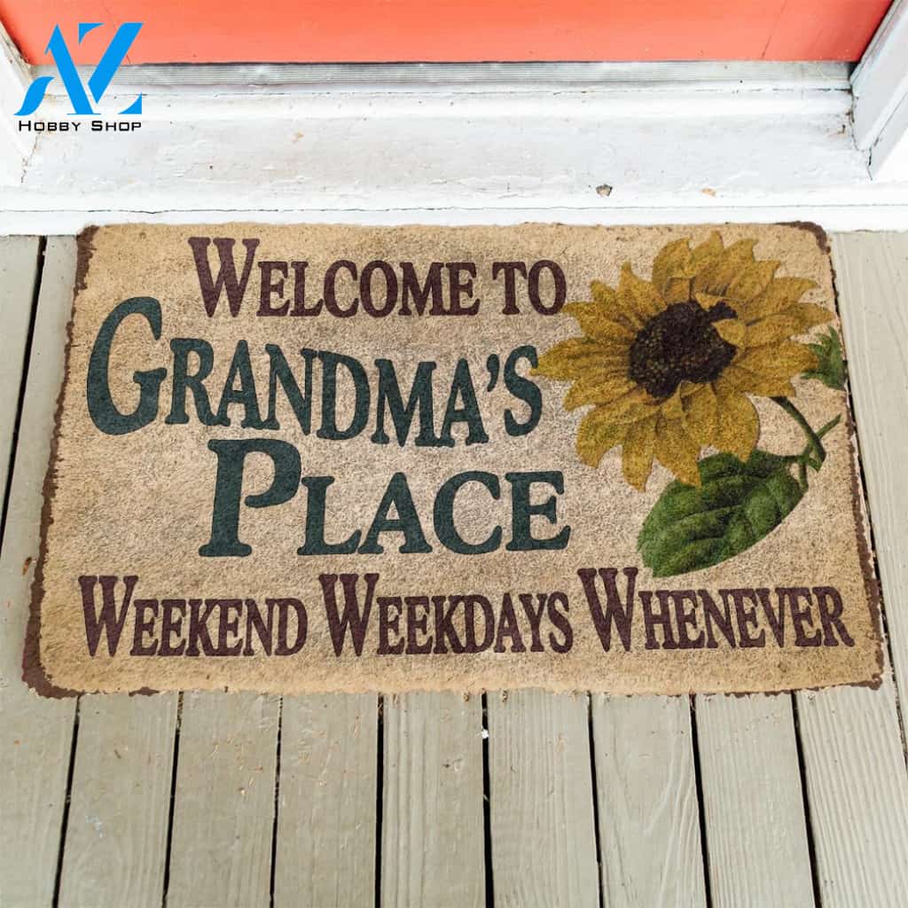 3D Happy Mothers Day Gift Welcome to Grandma's Place Custom Doormat | Welcome Mat | House Warming Gift