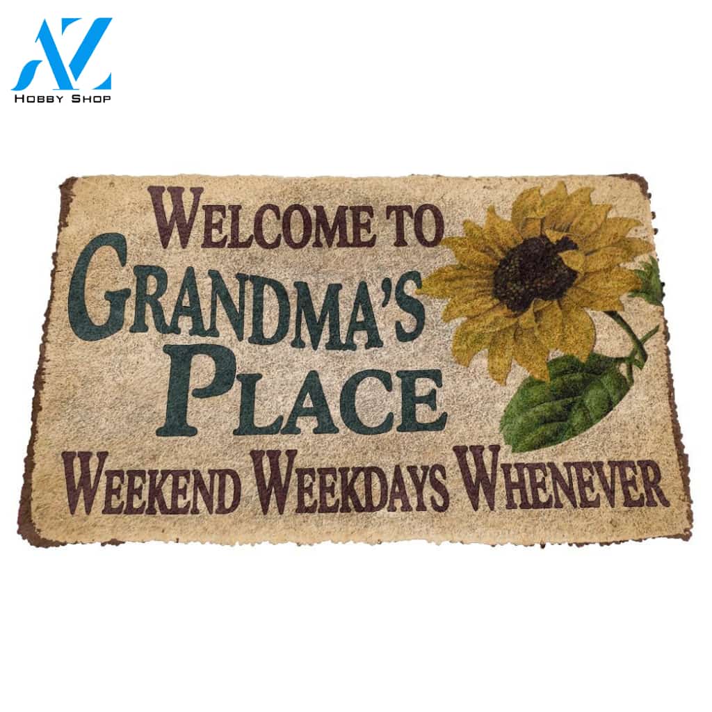 3D Happy Mothers Day Gift Welcome to Grandma's Place Custom Doormat | Welcome Mat | House Warming Gift