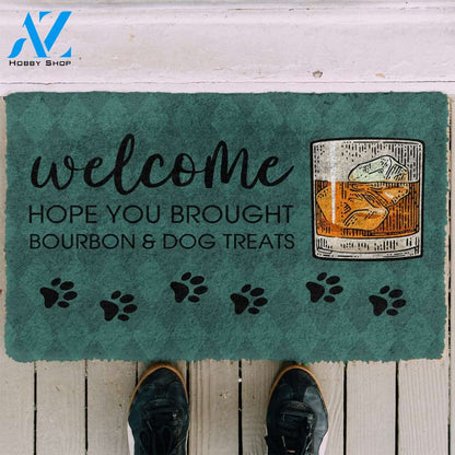 3D Hope You Brought Bourbon And Dog Treats Custom Doormat | Welcome Mat | House Warming Gift