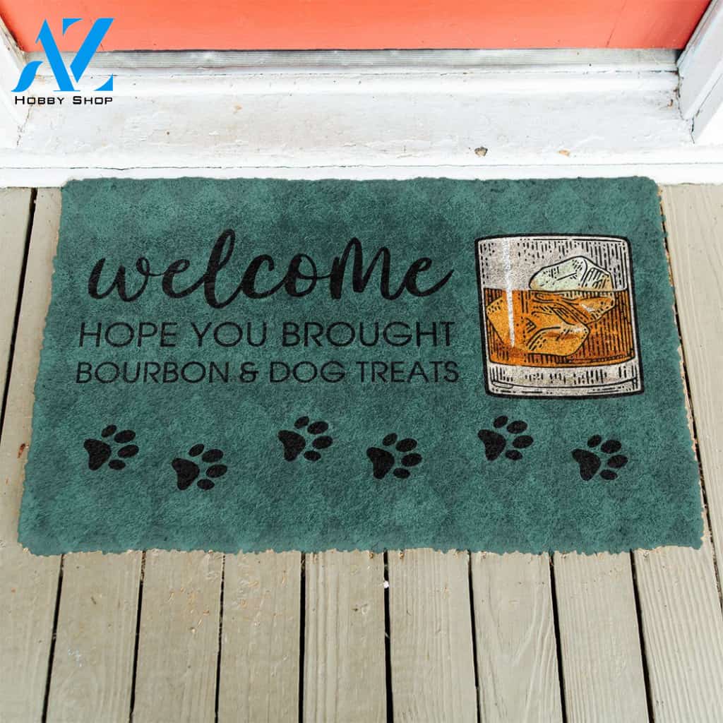 3D Hope You Brought Bourbon And Dog Treats Custom Doormat | Welcome Mat | House Warming Gift