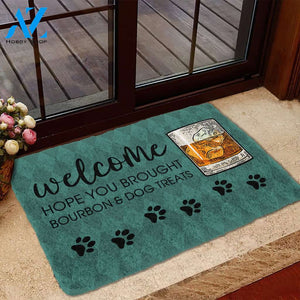 3D Hope You Brought Bourbon And Dog Treats Custom Doormat | Welcome Mat | House Warming Gift
