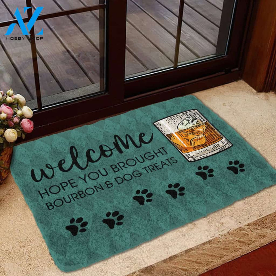 3D Hope You Brought Bourbon And Dog Treats Custom Doormat | Welcome Mat | House Warming Gift