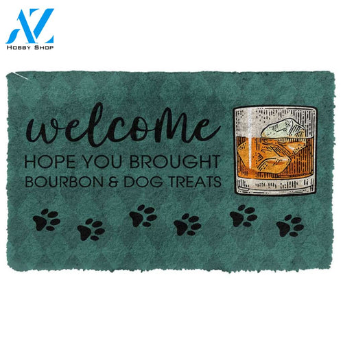 3D Hope You Brought Bourbon And Dog Treats Custom Doormat | Welcome Mat | House Warming Gift