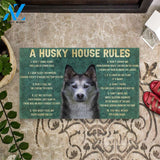 3D House Rules Husky Dog Doormat | Welcome Mat | House Warming Gift