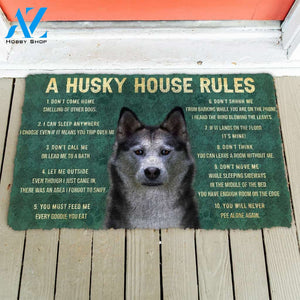 3D House Rules Husky Dog Doormat | Welcome Mat | House Warming Gift
