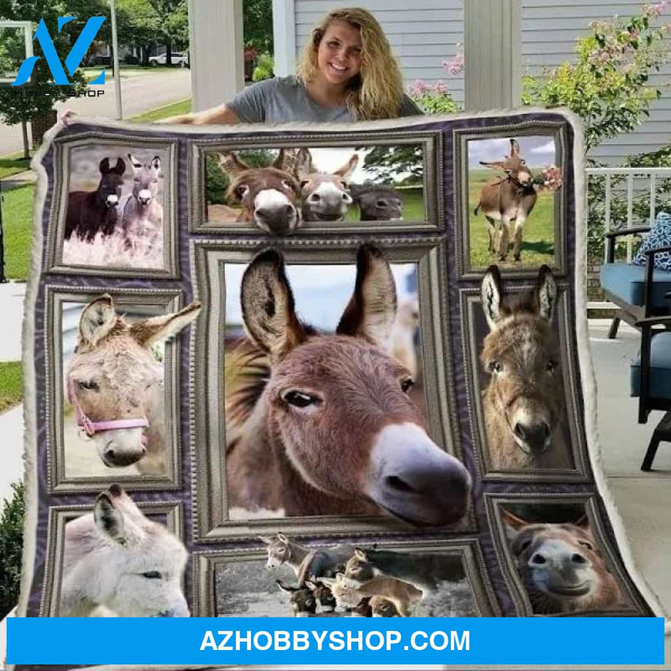 3D Huge Donkey Blanket Fleece Blanket