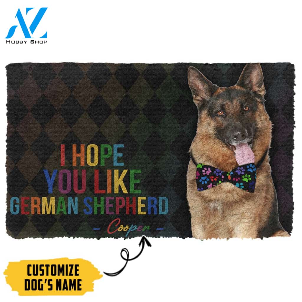 3D I Hope You Like German Shepherd Custom Name Doormat | Welcome Mat | House Warming Gift