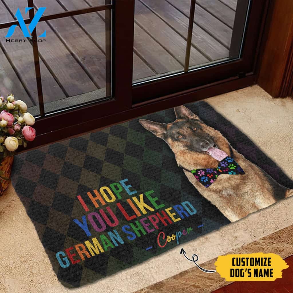 3D I Hope You Like German Shepherd Custom Name Doormat | Welcome Mat | House Warming Gift