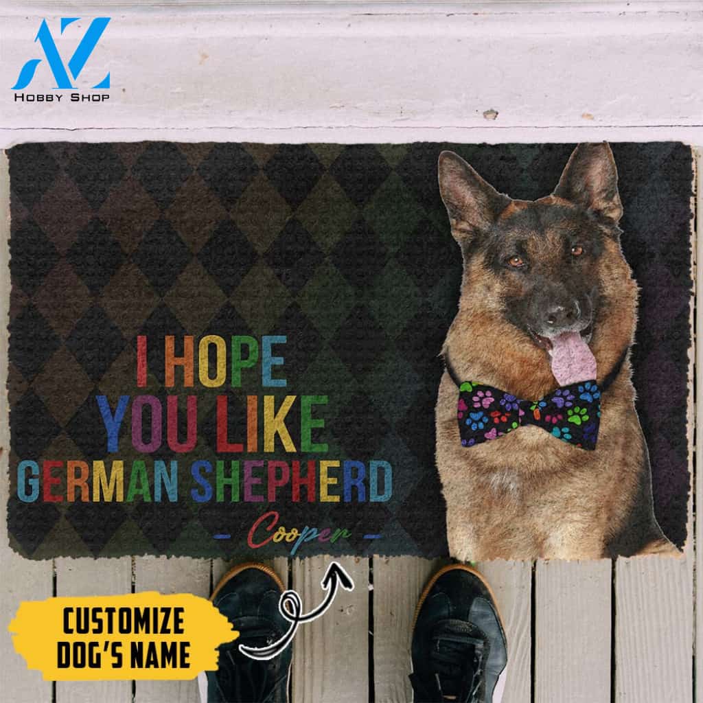 3D I Hope You Like German Shepherd Custom Name Doormat | Welcome Mat | House Warming Gift