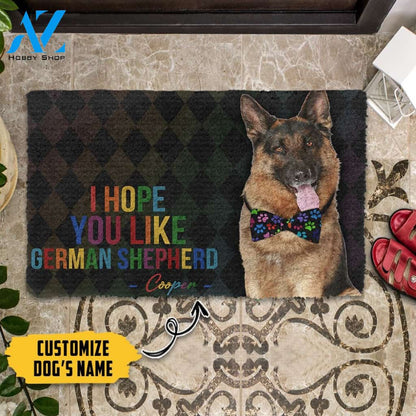 3D I Hope You Like German Shepherd Custom Name Doormat | Welcome Mat | House Warming Gift