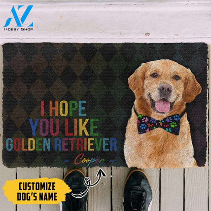 3D I Hope You Like Golden Retriever Custom Name Doormat | Welcome Mat | House Warming Gift