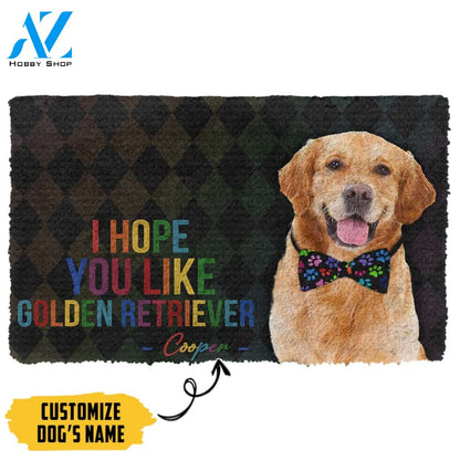 3D I Hope You Like Golden Retriever Custom Name Doormat | Welcome Mat | House Warming Gift