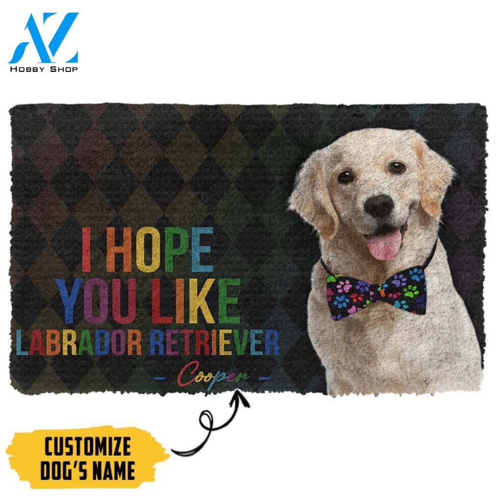 3D I Hope You Like Labrador Retriever Custom Name Doormat | Welcome Mat | House Warming Gift