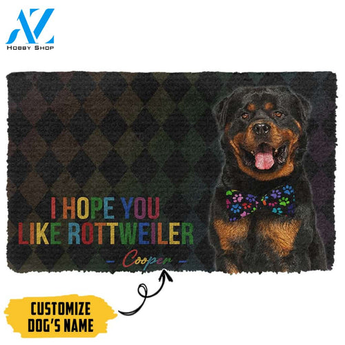 3D I Hope You Like Rottweiler Custom Name Doormat | Welcome Mat | House Warming Gift