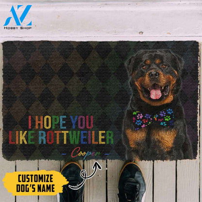 3D I Hope You Like Rottweiler Custom Name Doormat | Welcome Mat | House Warming Gift
