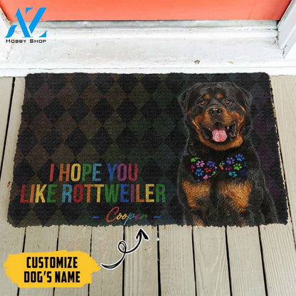 3D I Hope You Like Rottweiler Custom Name Doormat | Welcome Mat | House Warming Gift