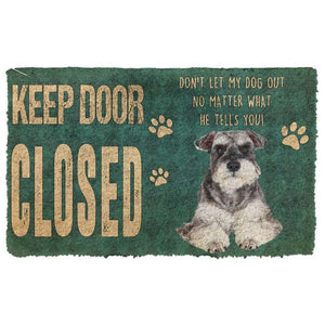 3D Keep Door Closed Miniature Schnauzers Dog Custom Gender Doormat