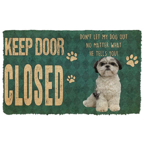 3D Keep Door Closed Shih Tzu Dog Custom Gender Doormat