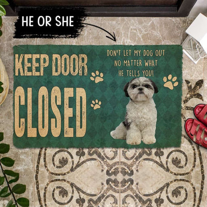 3D Keep Door Closed Shih Tzu Dog Custom Gender Doormat