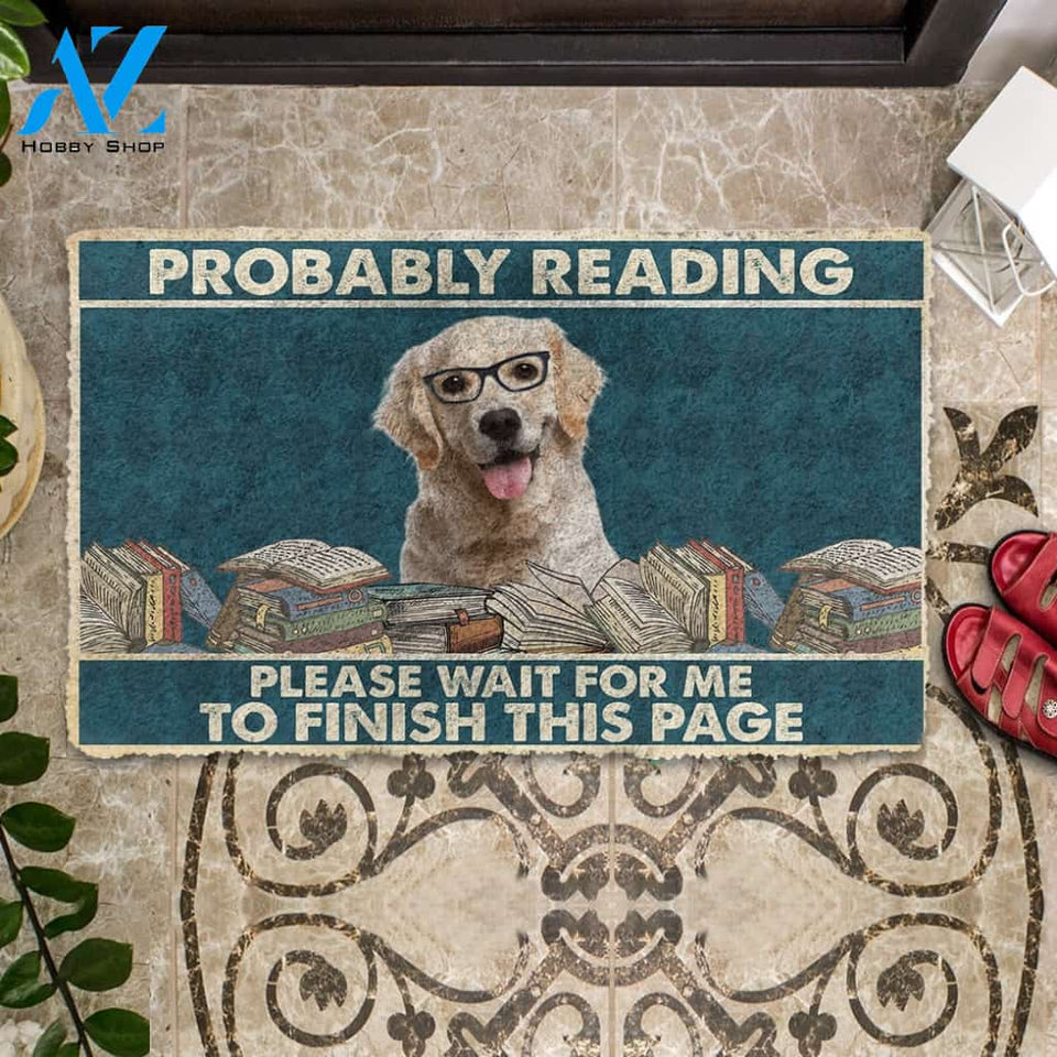 3D Labrador Retriever Probably Reading Please Wait Custom Doormat | Welcome Mat | House Warming Gift