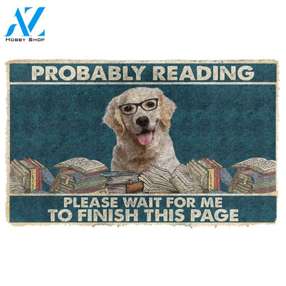 3D Labrador Retriever Probably Reading Please Wait Custom Doormat | Welcome Mat | House Warming Gift