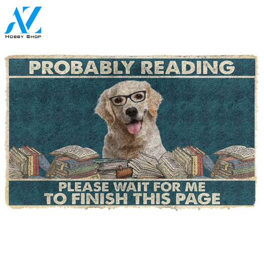 3D Labrador Retriever Probably Reading Please Wait Custom Doormat | Welcome Mat | House Warming Gift