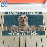 3D Labrador Retriever Probably Reading Please Wait Custom Doormat | Welcome Mat | House Warming Gift