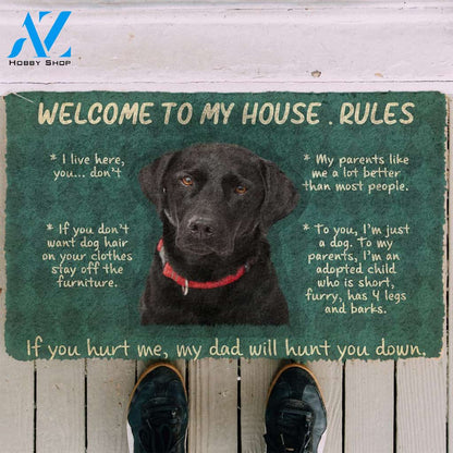 3D Labrador Retriever Welcome To My House Rules Custom Doormat | Welcome Mat | House Warming Gift