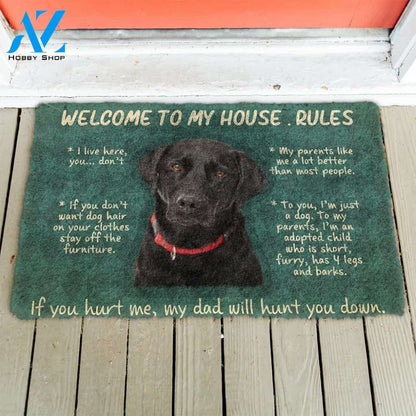 3D Labrador Retriever Welcome To My House Rules Custom Doormat | Welcome Mat | House Warming Gift