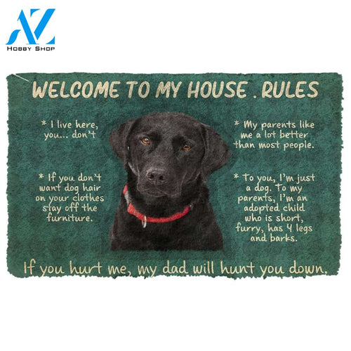 3D Labrador Retriever Welcome To My House Rules Custom Doormat | Welcome Mat | House Warming Gift