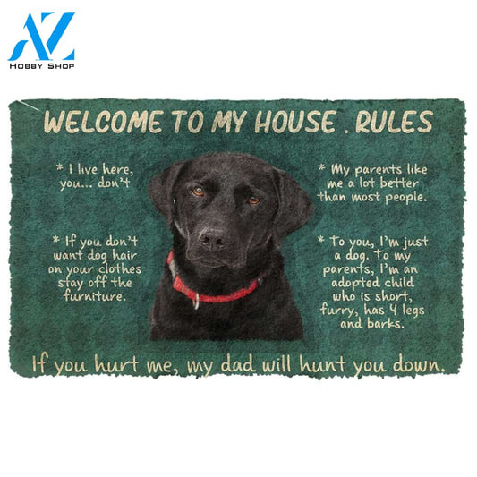 3D Labrador Retriever Welcome To My House Rules Custom Doormat | Welcome Mat | House Warming Gift