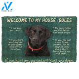 3D Labrador Retriever Welcome To My House Rules Custom Doormat | Welcome Mat | House Warming Gift