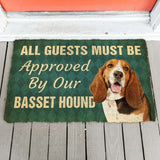 3D Must Be Approved By Our Basset Hound Pinscher Custom Doormat