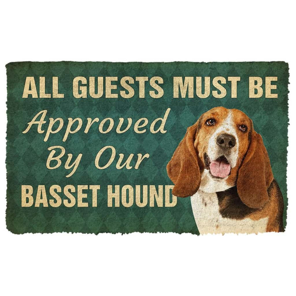 3D Must Be Approved By Our Basset Hound Pinscher Custom Doormat