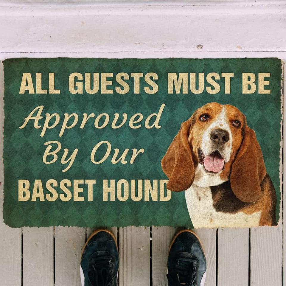3D Must Be Approved By Our Basset Hound Pinscher Custom Doormat