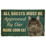 3D Must Be Approved By Our Maine Coon Cat Custom Doormat