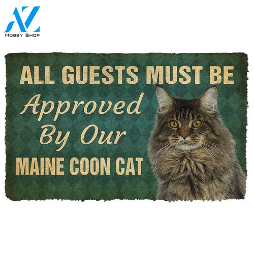 3D Must Be Approved By Our Maine Coon Cat Custom Doormat | Welcome Mat | House Warming Gift