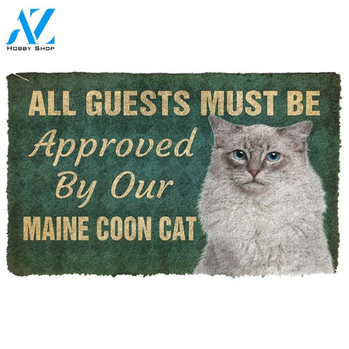 3D Must Be Approved By Our Maine Coon Cat Custom Doormat | Welcome Mat | House Warming Gift