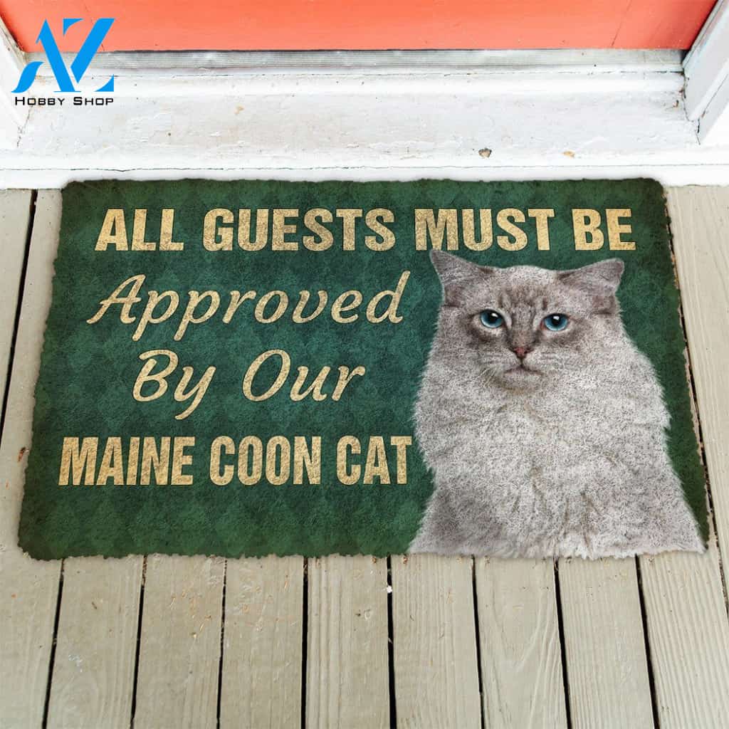 3D Must Be Approved By Our Maine Coon Cat Custom Doormat | Welcome Mat | House Warming Gift