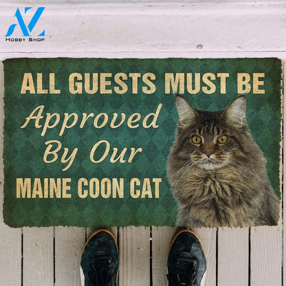 3D Must Be Approved By Our Maine Coon Cat Custom Doormat | Welcome Mat | House Warming Gift