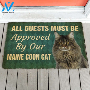 3D Must Be Approved By Our Maine Coon Cat Custom Doormat | Welcome Mat | House Warming Gift