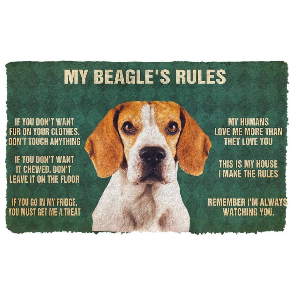 3D My Beagle's Rules Doormat