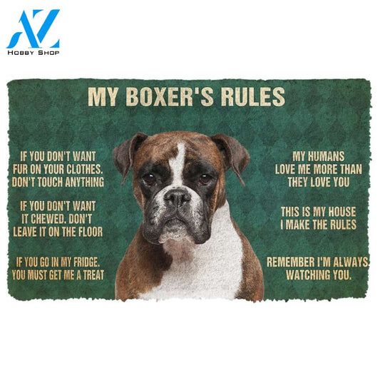 3D My Boxer's Rules Doormat | Welcome Mat | House Warming Gift