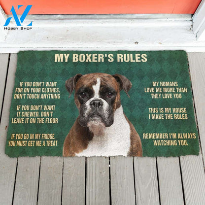 3D My Boxer's Rules Doormat | Welcome Mat | House Warming Gift