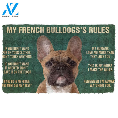 3D My French Bulldog's Rules Doormat